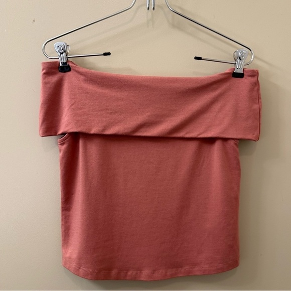 Aerie NWT Chill Up Off The Shoulder Top Mauve pink size medium modal - Picture 4 of 9